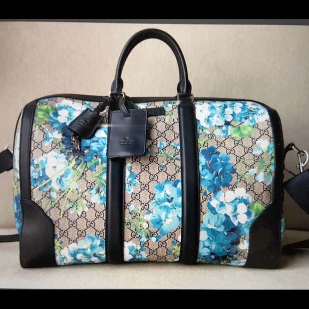 Gucci Floral blue BOSTON bag in Medium
